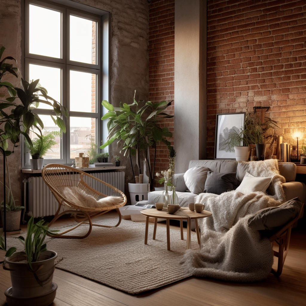 Mieszkanie w stylu hygge-loft z elementami aranżacji w stylu skandynawskim